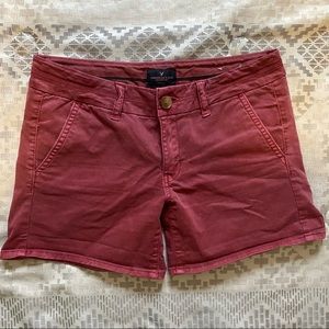 AMERICAN EAGLE Shorts - Faded Red, Midi Length